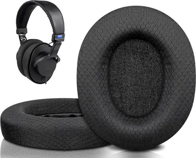 Main image of Mesh Fabric Replacement Earpads for  MDR-7506 MDR-V6 MDR-V7 MDR-CD900ST Monitor Headphones Ear Pads Cushions with Softer High-Density Foam - Black