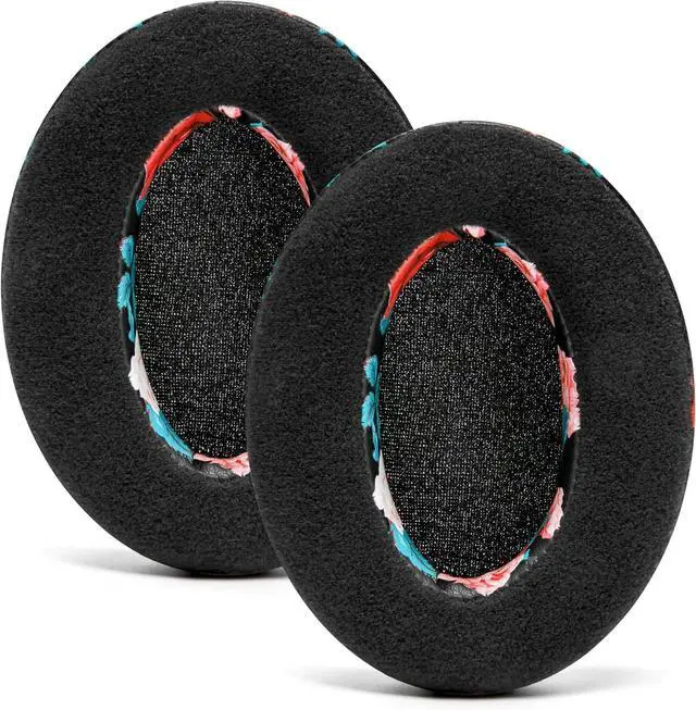 Alt view image 7 of 7 - PadZ Velour - The Ultimate Upgraded Earpads by Wicked Cushions - Compatible With Audio Technica HyperX SteelSeries Arctis & More - Extra Thick - Bigger Opening - Softer Memory Foam | Black Floral