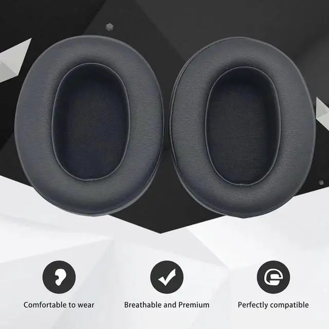 Alt view image 3 of 5 - Earpads for  WH-XB900N Replacement Ear Cushion Pads with Protein Leather and Memory Foam for  WHXB900N Headphones ONLY Black