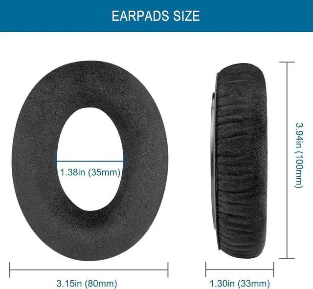 Alt view image 6 of 7 - Earpads for Sennheiser HD650/HD600/HD660S/HD545/HD525/HD535 Headphones Velour Ear Pads Cushions Replacement for Massdrop X HD6XX/HD58X and HD580/HD565 Jubilee Headset (Black Velour)