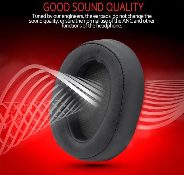 Alt view image 3 of 7 - Replacement Earpads for  WH-H900N h.Ear on 2 &  MDR-100ABN Headphones  Headphone Cushions Compatible with  900N  WH H900N earpads with Soft Foam Leather(Grey)