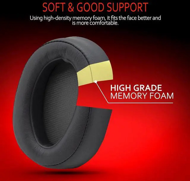 Alt view image 4 of 7 - Replacement Earpads for  WH-H900N h.Ear on 2 &  MDR-100ABN Headphones  Headphone Cushions Compatible with  900N  WH H900N earpads with Soft Foam Leather(Grey)