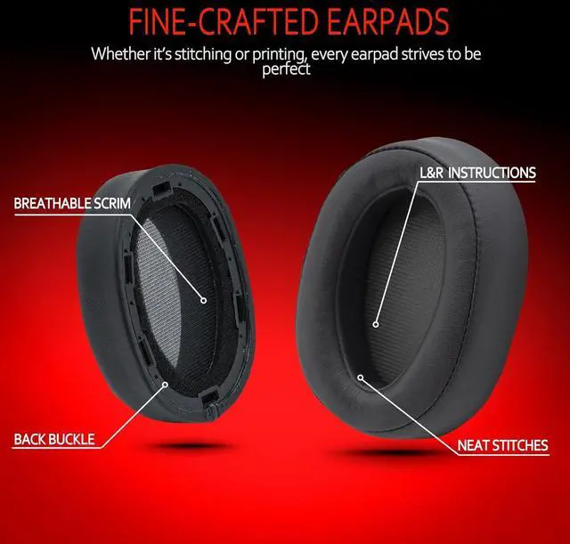 Alt view image 5 of 7 - Replacement Earpads for  WH-H900N h.Ear on 2 &  MDR-100ABN Headphones  Headphone Cushions Compatible with  900N  WH H900N earpads with Soft Foam Leather(Grey)