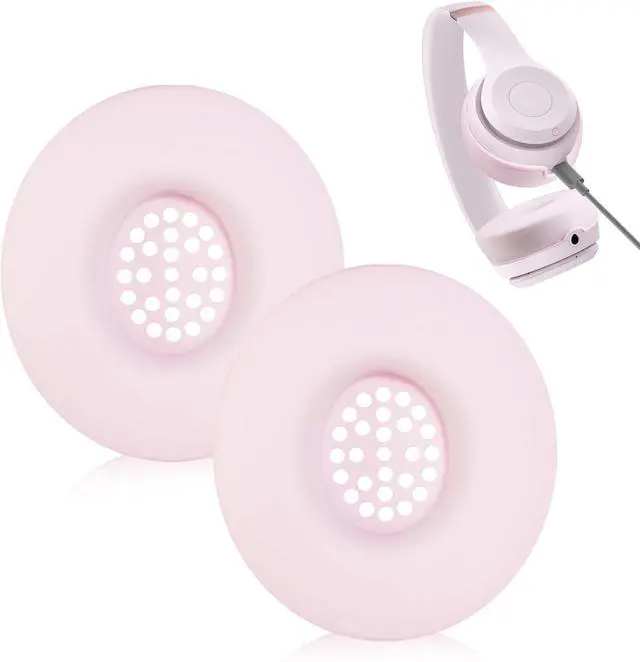 Main image of Silicone Ear Pads Cover for Beats Solo 4 Washable Sweat Earpad Covers Silicone Case for Beats Solo4 & Solo3 Wireless On-Ear Headphones Accessories Protective Pads Cover (Pink)