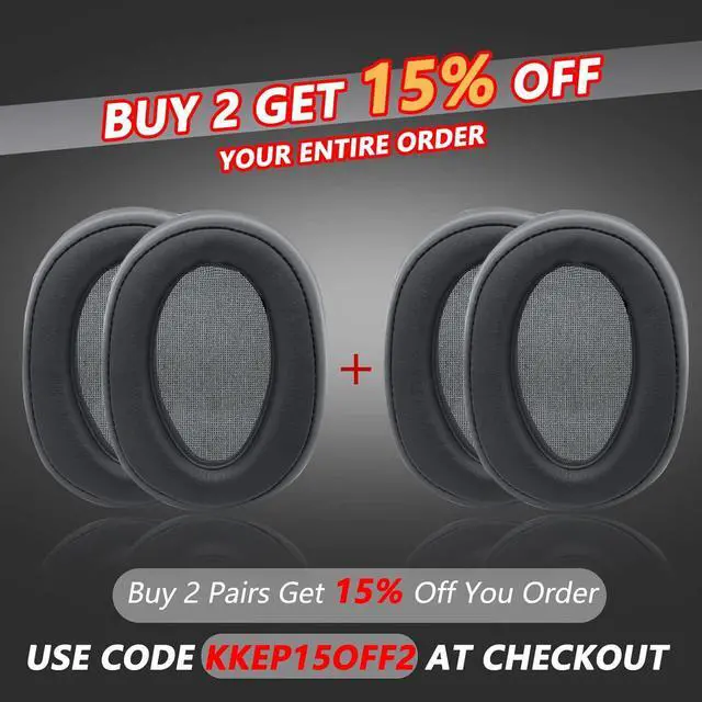 Alt view image 7 of 7 - Replacement Earpads for  WH-H900N h.Ear on 2 &  MDR-100ABN Headphones  Headphone Cushions Compatible with  900N  WH H900N earpads with Soft Foam Leather(Grey)