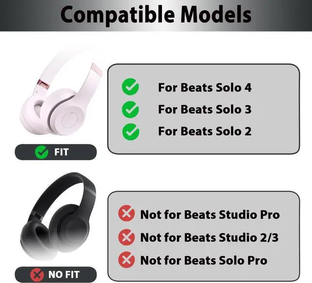 Alt view image 2 of 7 - Silicone Ear Pads Cover for Beats Solo 4 Washable Sweat Earpad Covers Silicone Case for Beats Solo4 & Solo3 Wireless On-Ear Headphones Accessories Protective Pads Cover (Pink)