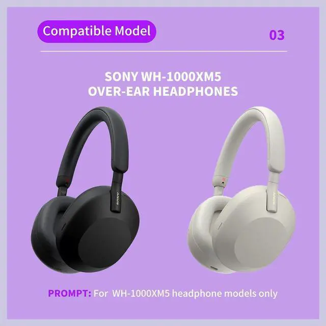 Alt view image 4 of 7 - Professional Earpads Cushions Replacement for WH-1000XM5 (WH1000XM5) Over-Ear Headphones Ice Silk Cloth Cooling Gel Noise Isolation Memory Foam Added Thickness (Mesh)