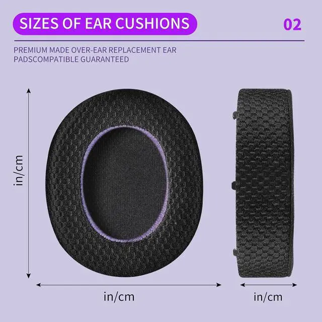 Alt view image 3 of 7 - Professional Earpads Cushions Replacement for WH-1000XM5 (WH1000XM5) Over-Ear Headphones Ice Silk Cloth Cooling Gel Noise Isolation Memory Foam Added Thickness (Mesh)