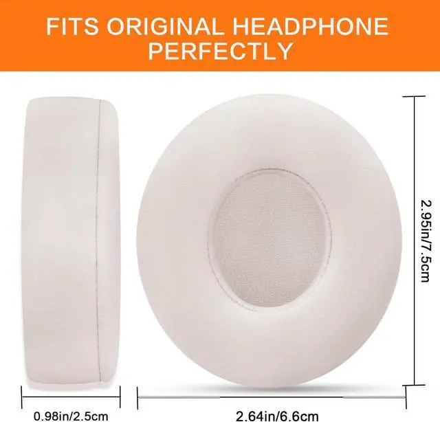Alt view image 6 of 7 - Ear Pads Replacement for Beats Solo 3 - GVOEARS Earpad Cushions Covers for Solo 2 Solo 3 Wired Wireless ON-Ear Headphones with Noise Isolation Memory Foam Protein Leather (Light Pink)