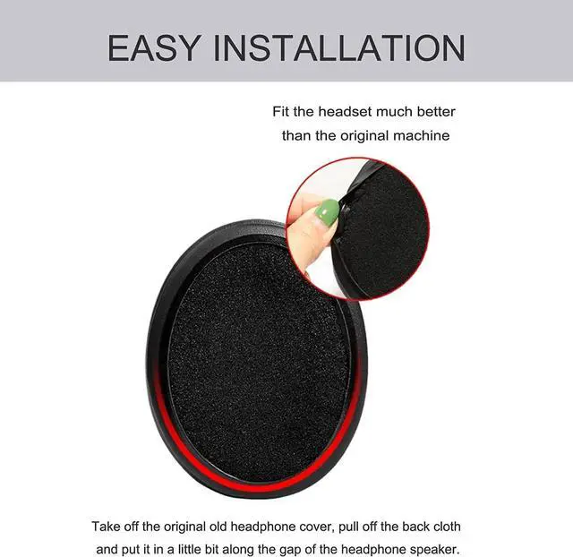 Alt view image 5 of 7 - HD4.50BT Replacement Ear Pads Quite-Comfort Protein Leather Earpads Cushions for Sennheiser HD4.50BT HD4.50BTNC HD4.40BT HD450BT HD430 HD440 HD350BT HD400S HD458BT HD300 Headphones(Black)