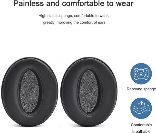 Alt view image 6 of 7 - HD4.50BT Replacement Ear Pads Quite-Comfort Protein Leather Earpads Cushions for Sennheiser HD4.50BT HD4.50BTNC HD4.40BT HD450BT HD430 HD440 HD350BT HD400S HD458BT HD300 Headphones(Black)