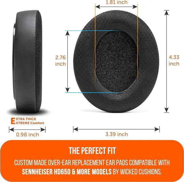 Alt view image 5 of 7 - Freeze HD6XX - Cooling Gel Earpads for Sennheiser HD6XX HD58X HD600 HD650 HD660S HD660S2 HD580 HD565 & More Made by Wicked Cushions | Extra Comfortable and Cool | Black