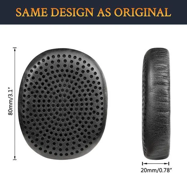 Alt view image 7 of 7 - Earpads Replacement for Skullcandy Riff Riff2 Wired/Wireless On-Ear Headphones Ear Pads Cushions with Softer Leather Noise Isolation Foam (Black)