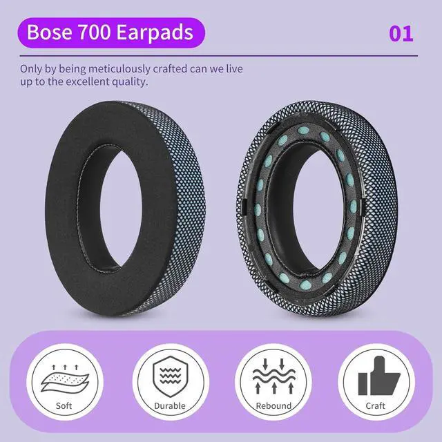 Alt view image 2 of 7 - Upgraded Cooling Gel Replacement Earpads for 700 (NC700) Wireless Headphones Optimized Heat Dissipation and Enhanced Breathability Added Thickness (Blue)