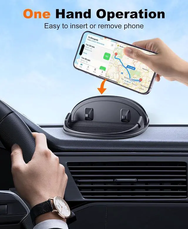 Alt view image 4 of 6 - Beeasy Car Phone Holder, Dashboard Phone Holder for Car Anti-Slip Silicone Car Pad Phone Mount, Hands Free Phone Stand Compatible with iPhone, Samsung, Android Smartphones, GPS Navigation Devices