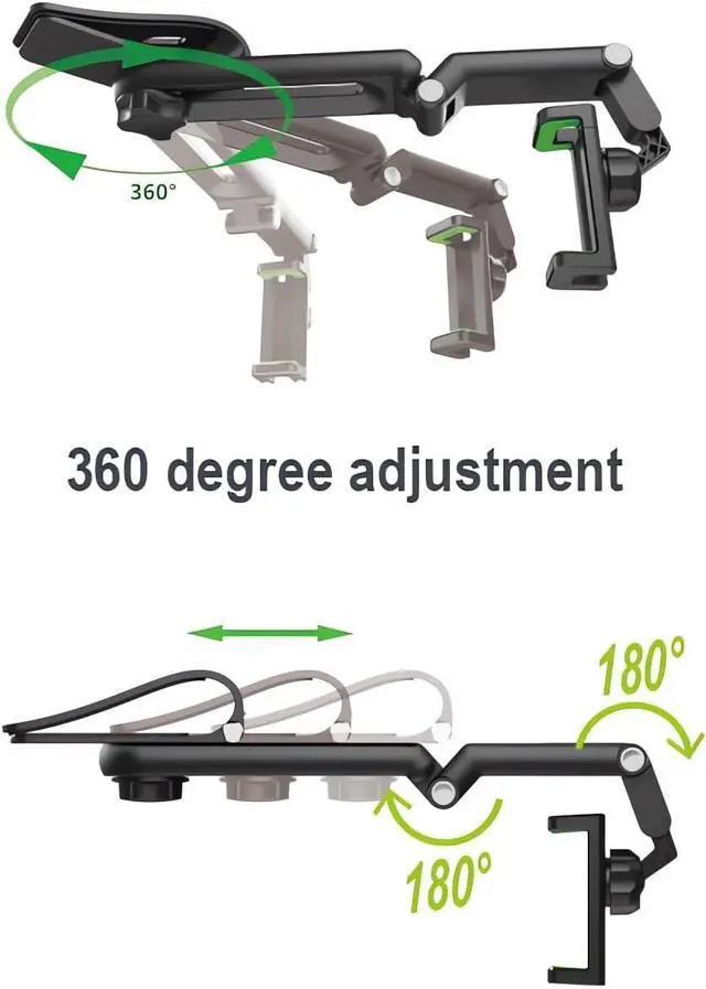 Alt view image 4 of 7 - Rotatable and Retractable Car Phone Holder - 1080 Multifunction Sun Visor Universal 360 Rotating Cell Phone Holder Mobile Mount for Vehicle Rear View Mirror