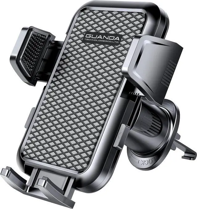 Main image of Car Phone Holder Mount for Air Vent [Never Shake Hook Clip] 360° Adjustable Vent Clip Compatible with Big Phones Thick Cases Phone Holders for Your CarFits iPhone  and Android