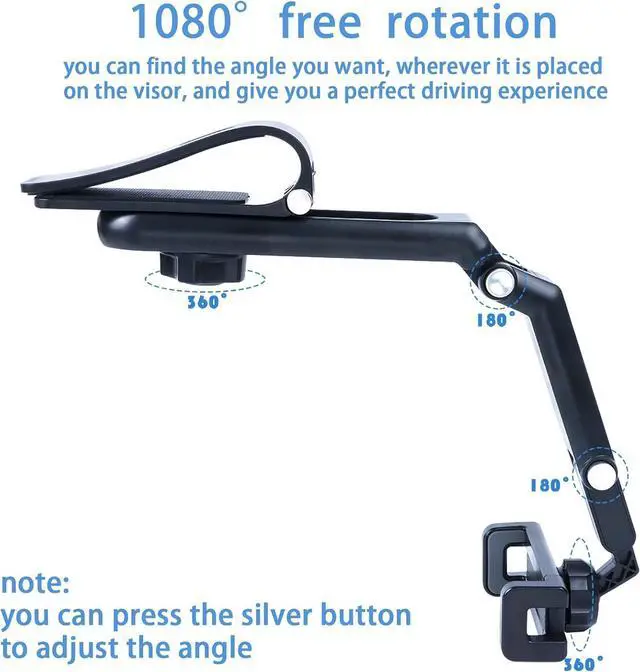 Alt view image 3 of 7 - Sun Visor Phone Holder 360° Rotatable Rearview Phone Holder Cell Phone Holder for Car Sun Visor Perfectly for iPhone  & Other Cellphone Car Accessories
