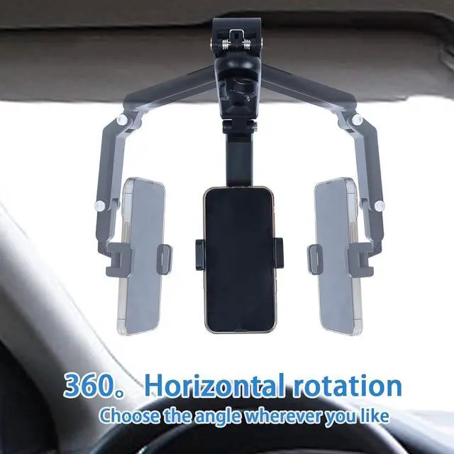 Alt view image 4 of 7 - Sun Visor Phone Holder 360° Rotatable Rearview Phone Holder Cell Phone Holder for Car Sun Visor Perfectly for iPhone  & Other Cellphone Car Accessories