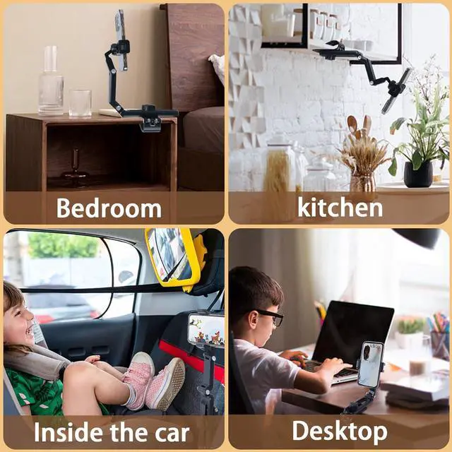 Alt view image 7 of 7 - Sun Visor Phone Holder 360° Rotatable Rearview Phone Holder Cell Phone Holder for Car Sun Visor Perfectly for iPhone  & Other Cellphone Car Accessories