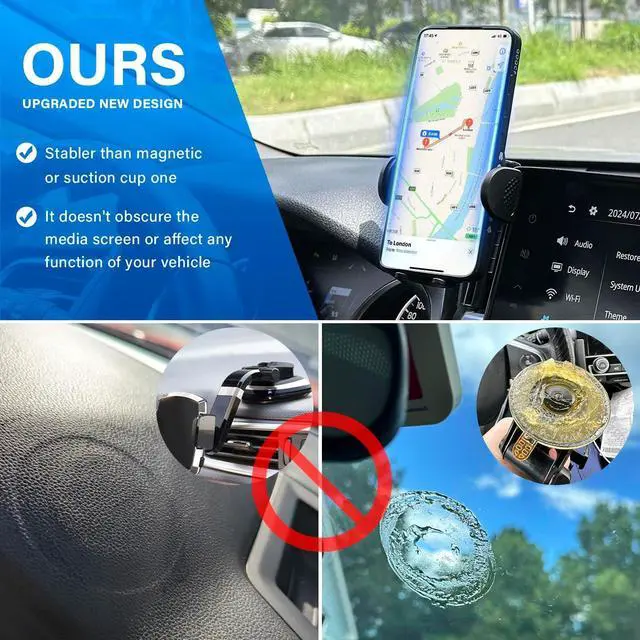 Alt view image 4 of 7 - Car Phone Holder for Toyota Corolla 2019-2025 Corolla Cross 2022-2024 2025 Corolla Accessories Cell Phone Mount with 8 Inch Screen Cell Phone Automobile Cradles Hands-Free 360 Degree Rotation