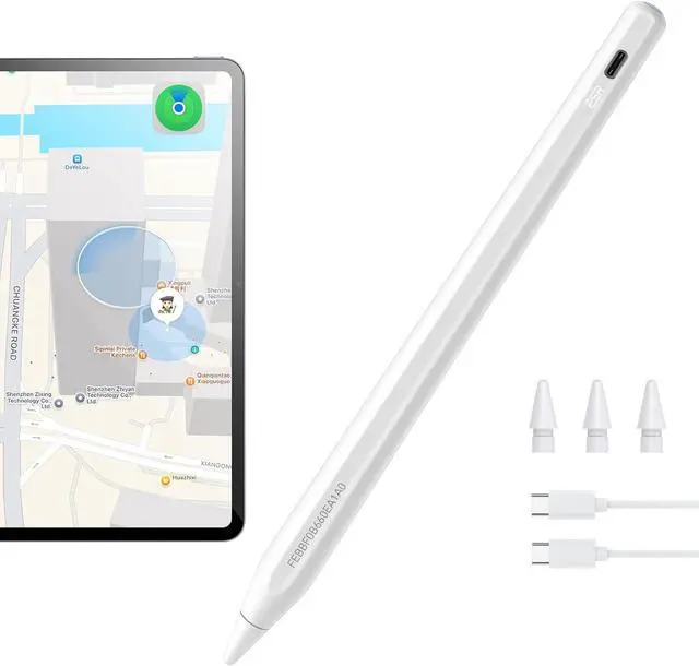 Main image of Geo Digital iPad Pencil Findmy Compatible with  iPad 2018-2025 with Easy Shortcuts for  iPad A16/10/9/8 & Air 13/11 & Pro 12.9/13/11 & Mini 7/6/5 White(No Wireless Charging)