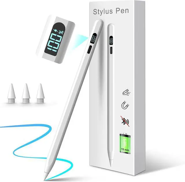 Main image of iPad Pencil 10th/9th GenerationLED Power Display Fast Charge  Pencil iPad Pen with Palm Rejection/Tilts Stylus Pen for 10/9/8/7/6th iPad Pro 12.9/11/M4 iPad Air 5/4/3/M2 Mini 6/5