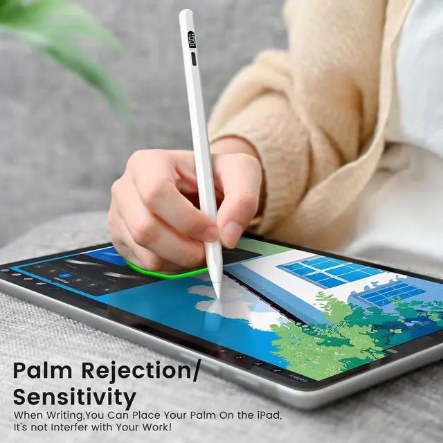 Alt view image 6 of 7 - iPad Pencil 10th/9th GenerationLED Power Display Fast Charge  Pencil iPad Pen with Palm Rejection/Tilts Stylus Pen for 10/9/8/7/6th iPad Pro 12.9/11/M4 iPad Air 5/4/3/M2 Mini 6/5