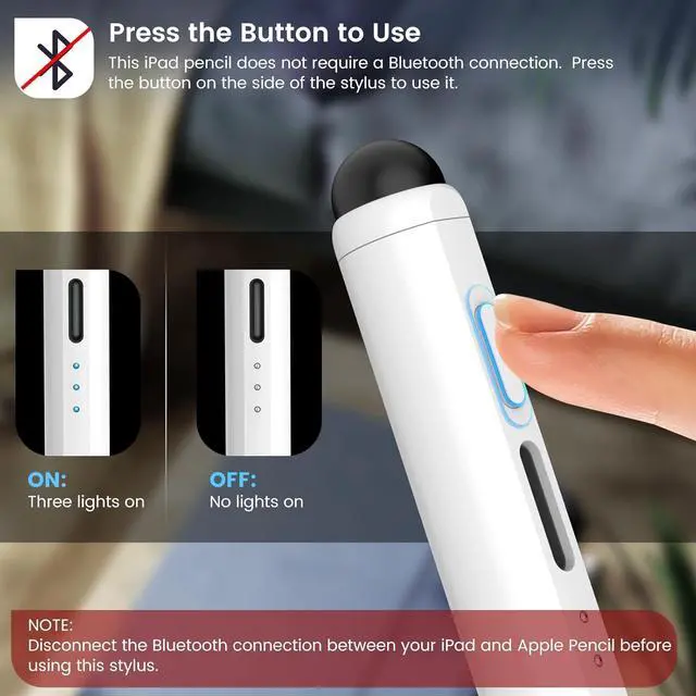 Alt view image 7 of 7 - Pencil for  iPad 11th/10th/9th 2X Fast Charge Stylus Pen for iPad Palm Rejection Tilt Sensitivity Compatible with iPad A16/10/9/8/7/6 Pro M4/13/12.9/11 Air M3/M2/5/4/3 Mini 7/6/5