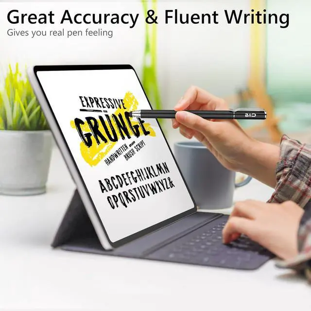 Alt view image 2 of 7 - (2 Pcs)[0.18-inch Fine Tip ] Stylus Touch Screen Pens 5.5 L Perfect for Drawing Writing Gaming Compatiable with  iPad iPhone  Tablets and All Other Touch Screens