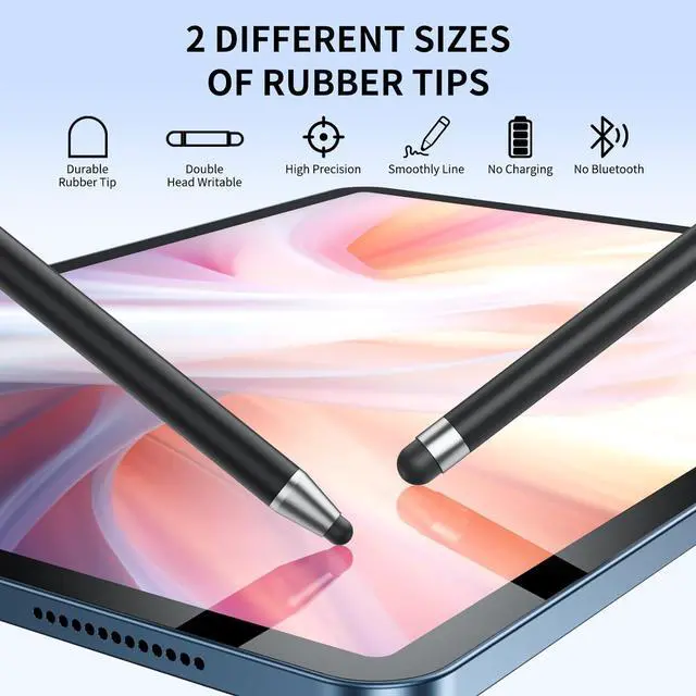 Alt view image 2 of 7 - Stylus (10Pcs) Stylus Pen for Touchscreen High Precision and Sensitivity Stylus Pen for iPad/iPhone//Android Smartphone and Tablets Compatible with All Capacitive Touch Screen (Black/White)