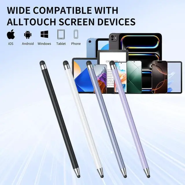 Alt view image 7 of 7 - Stylus (10Pcs) Stylus Pen for Touchscreen High Precision and Sensitivity Stylus Pen for iPad/iPhone//Android Smartphone and Tablets Compatible with All Capacitive Touch Screen (Black/White)
