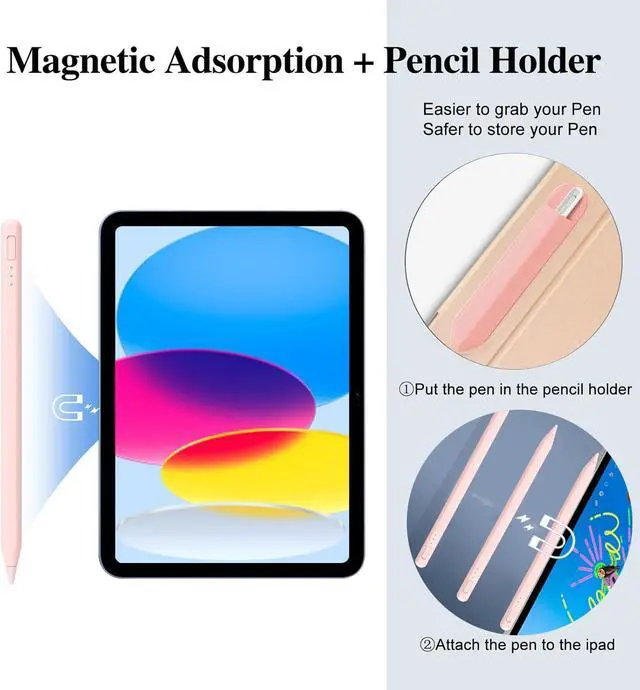 Alt view image 6 of 7 - Stylus Pen for iPad11&10thGen 14Mins Faster Charge with Pencil Holder Palm Rejection Tilt Sensitivity for iPad Air11&13-inch(M3/M2) iPad Pro 11&13-inch (M4) iPad 6-11th iPad Pro 11/12.9 inch