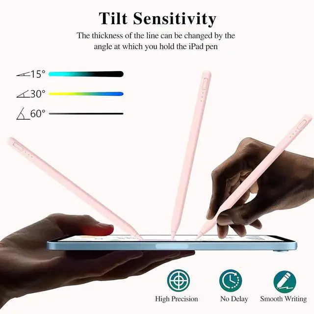 Alt view image 7 of 7 - Stylus Pen for iPad11&10thGen 14Mins Faster Charge with Pencil Holder Palm Rejection Tilt Sensitivity for iPad Air11&13-inch(M3/M2) iPad Pro 11&13-inch (M4) iPad 6-11th iPad Pro 11/12.9 inch