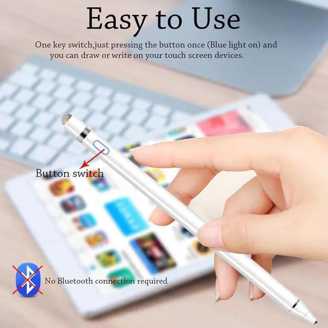 Alt view image 4 of 6 - Active Stylus Pens for Touch Screens Rechargeable Universal iPad Pencil Pen for iPad/iOS/Android/iPad Air/Pro/Mini/iPhone// and More