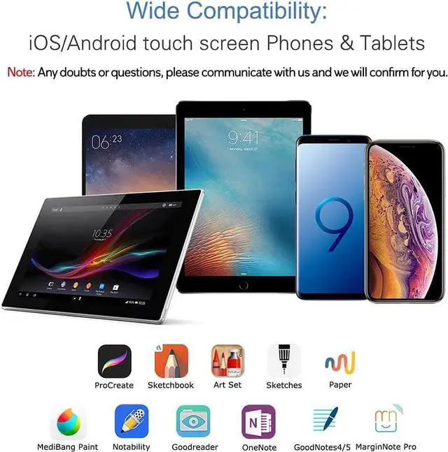 Alt view image 4 of 6 - Active Stylus Pen Compatible for iOS&Android Touch Screens Pencil with Dual Touch Function Rechargeable Stylus for iPad/iPad Pro/Air/Mini/iPhone/Cellphone//Tablet Drawing&Writing