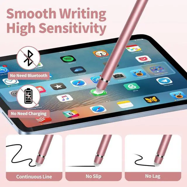 Alt view image 4 of 7 - 5 PCS Stylus Pen for Touchscreen 2-in-1 High Precision Sensitive Stylus Pen Suitable for iPhone/ipad/Android Tablets Compatible with All Touch Screens Devices