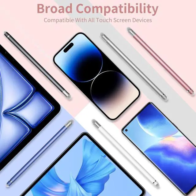 Alt view image 6 of 7 - 5 PCS Stylus Pen for Touchscreen 2-in-1 High Precision Sensitive Stylus Pen Suitable for iPhone/ipad/Android Tablets Compatible with All Touch Screens Devices