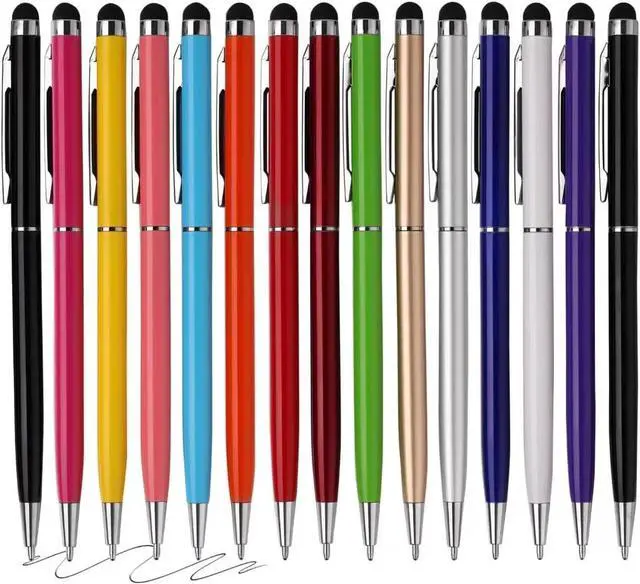 Main image of 15 Pack Stylus Pens for Touch Screens Stylus Pen Compatible with Phone Tablets Kindle and Black Ink Ballpoint Pens-2 in 1 Stylists pens for Touch Screens
