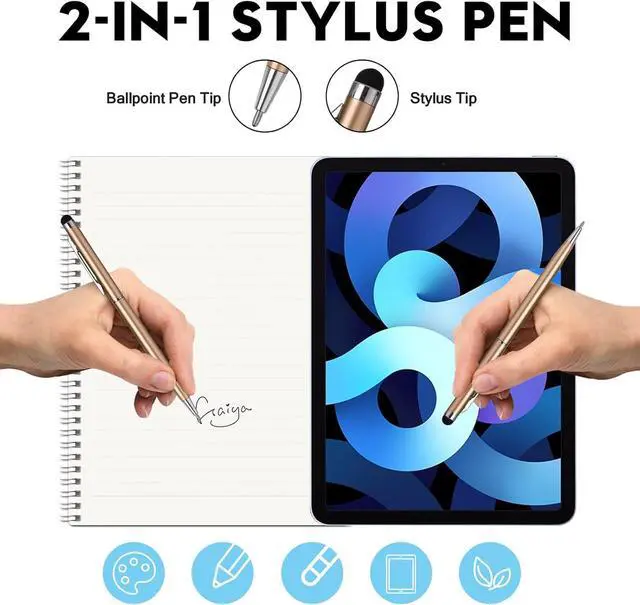 Alt view image 2 of 7 - 15 Pack Stylus Pens for Touch Screens Stylus Pen Compatible with Phone Tablets Kindle and Black Ink Ballpoint Pens-2 in 1 Stylists pens for Touch Screens
