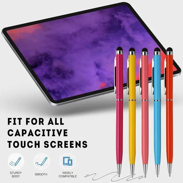 Alt view image 4 of 7 - 15 Pack Stylus Pens for Touch Screens Stylus Pen Compatible with Phone Tablets Kindle and Black Ink Ballpoint Pens-2 in 1 Stylists pens for Touch Screens