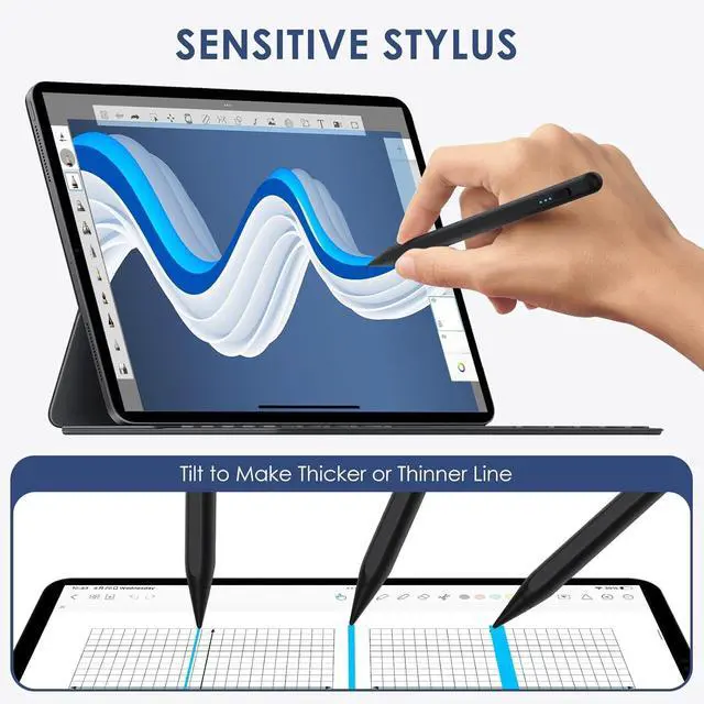 Alt view image 5 of 7 - Stylus Pen for iPad 2018-2025 2X Fast Charge iPad Pencil 2nd Generation Compatible with  iPad Pro M4/ 12.9(6/5/4/3)/ 11(4/3/2/1) Mini 6/5 Air (M2/5/4/3) (10/9/8/7/6)