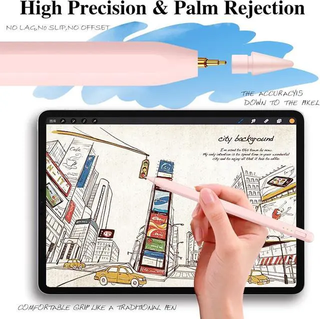 Alt view image 5 of 7 - Stylus Pen for iPad11&10thGen 14Mins Faster Charge with Pencil Holder Palm Rejection Tilt Sensitivity for iPad Air11&13-inch(M3/M2) iPad Pro 11&13-inch (M4) iPad 6-11th iPad Pro 11/12.9 inch
