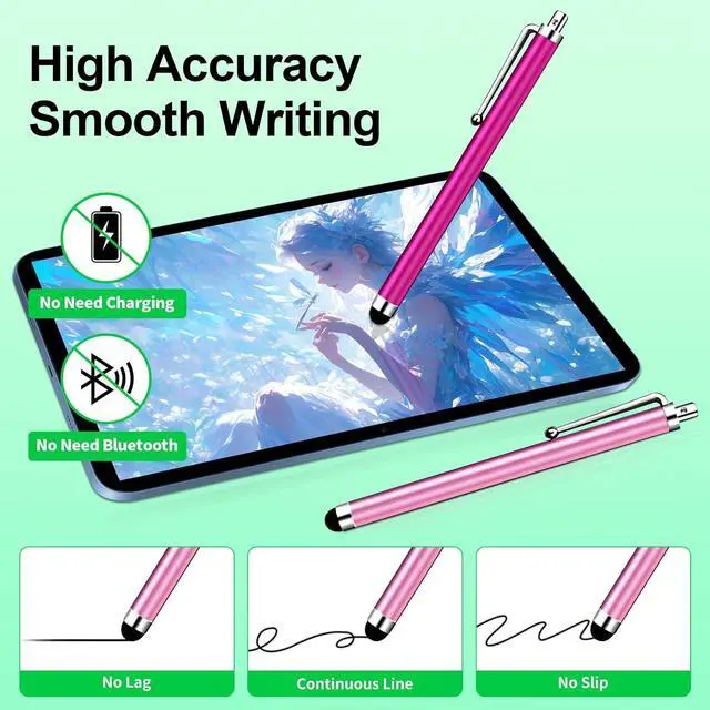 Alt view image 4 of 7 - 20 Pack Stylus Pen Stylus Pen for Touchscreen High Precision and Sensitivity for Everyday Writing/Drawing Universal Stylus Compatible with All Touch Screens 10 Colors