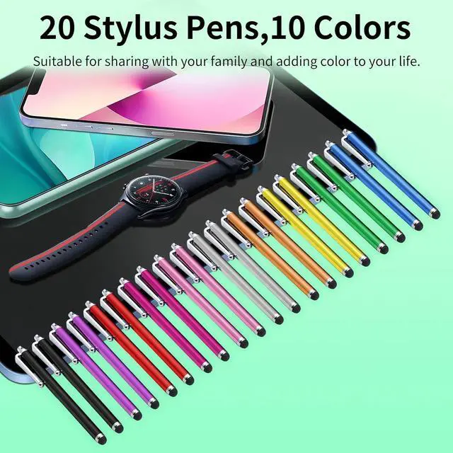 Alt view image 6 of 7 - 20 Pack Stylus Pen Stylus Pen for Touchscreen High Precision and Sensitivity for Everyday Writing/Drawing Universal Stylus Compatible with All Touch Screens 10 Colors