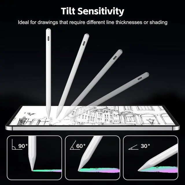 Alt view image 5 of 7 - Stylus Pen for iPad 2025-2018 with 13mins Fast Charge Tilt Sensitive Palm Rejection Pencil for iPad 11th A16 10th/9th/8th/7th/6th Air 11/13 M2/M3 Pro 11/13 M4 Pro 12.9 Air 5/4/3 Mini 7/6/5