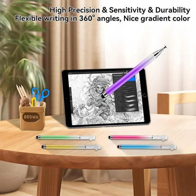 Alt view image 6 of 7 - 5Pack 3 in 1 Stylus Pen for Touchscreen iPad iPhone Stylus Pen with Pen Cap High Precision & Sensitivity Compatible for All Touch Screens iPhone iPad/Android Tablets Laptop