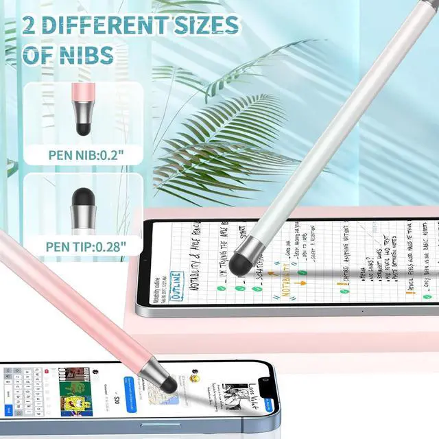 Alt view image 5 of 7 - Stylus (8Pcs) 2 in 1 Stylus Pen for Touchscreen High Precision and Sensitivity Double Rubber Tips Compatible with iPad/iPhone//Android Tablets and Other Capacitive Touch Screen (Multicolor)