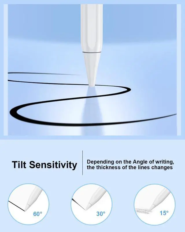 Alt view image 5 of 7 - Stylus Pen for iPad 10th&a16 Fast Charge for ipad Pencil with Palm Rejection Active Pen Compatible with (2018-2025)  iPad 6/7/8/9/10/11(A16) iPad Pro 11/12.9/M4 Mini 5/6 Air 3/4/5/M2/M3