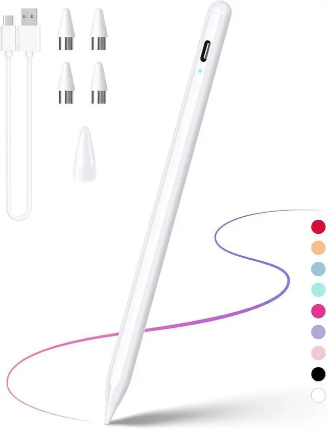 Main image of Stylus Pen Active Stylus Pen Compatible for iOS and Android Touchscreens/Phones Rechargeable Stylus Pen with Dual Touch Screen Stylus Pencil for A-pple/Android/Tablet 16.5CM White